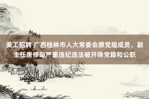 美工招聘 广西桂林市人大常委会原党组成员、副主任唐修璇严重违纪违法被开除党籍和公职